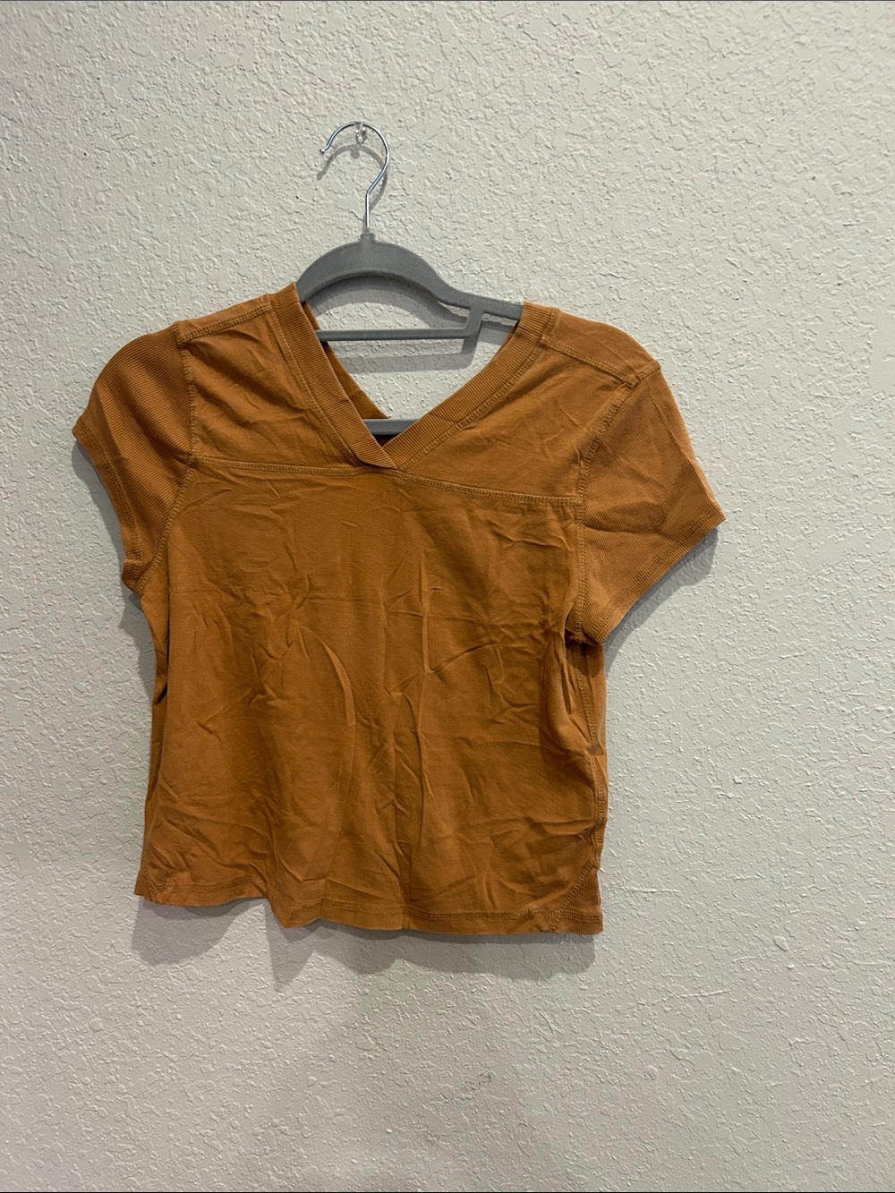 FP Movement by Free People Rust Orange V-Neck Crop Tee